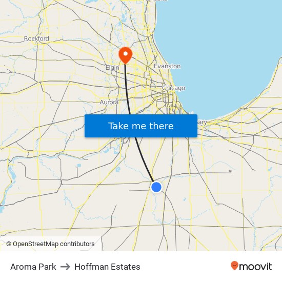 Aroma Park to Hoffman Estates map