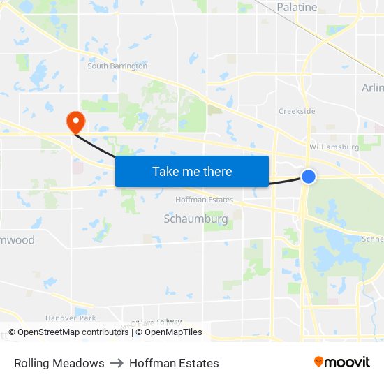 Rolling Meadows to Rolling Meadows map