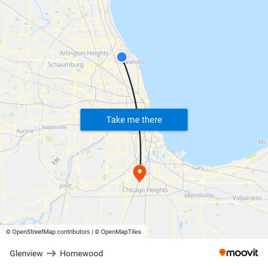 Glenview to Glenview map