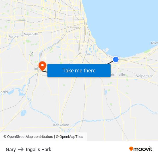 Gary to Ingalls Park map