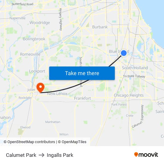 Calumet Park to Ingalls Park map