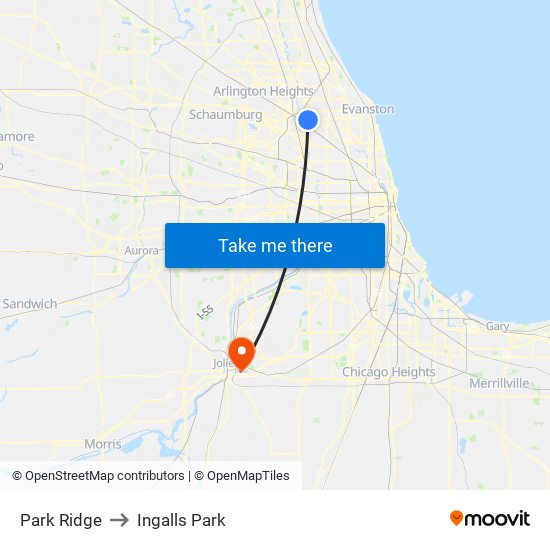 Park Ridge to Ingalls Park map