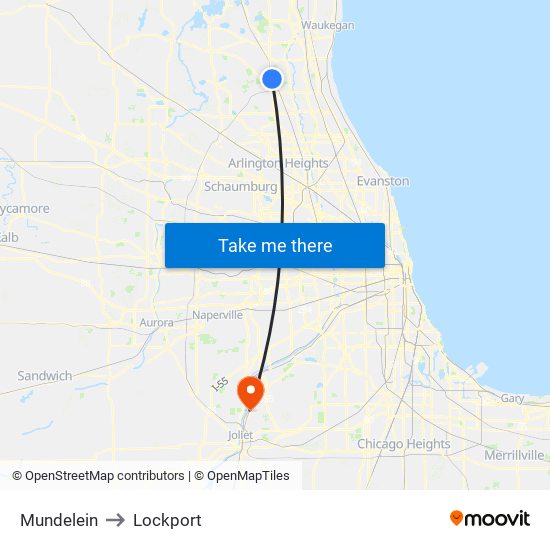 Mundelein to Lockport map