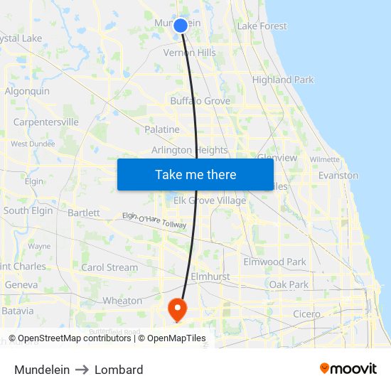 Mundelein to Mundelein map