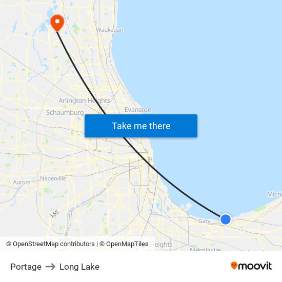 Portage to Long Lake map