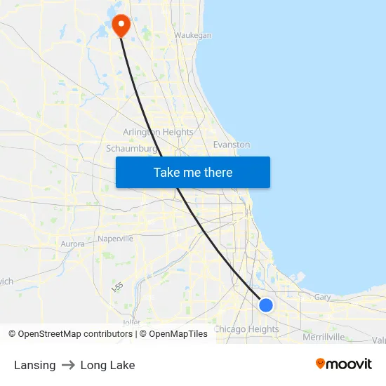 Lansing to Long Lake map