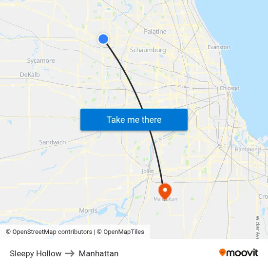 Sleepy Hollow to Manhattan map