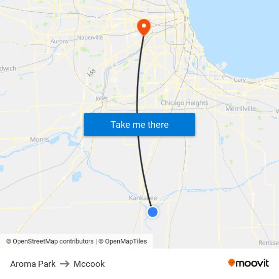 Aroma Park to Mccook map