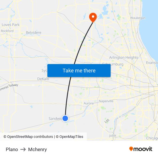 Plano to Mchenry map