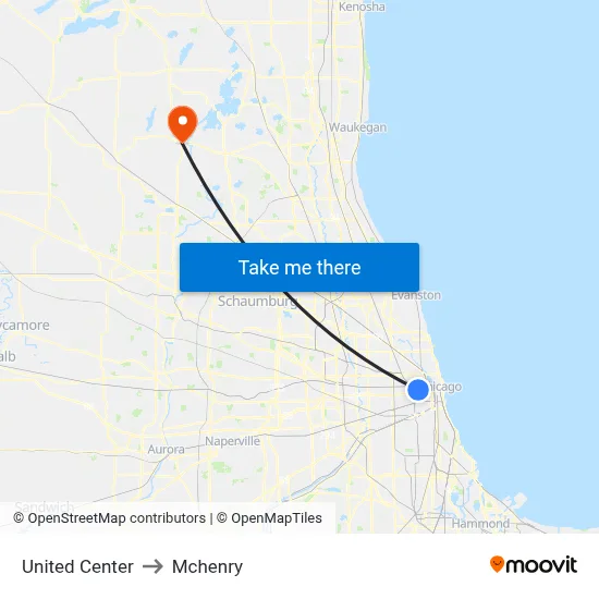 United Center to Mchenry map