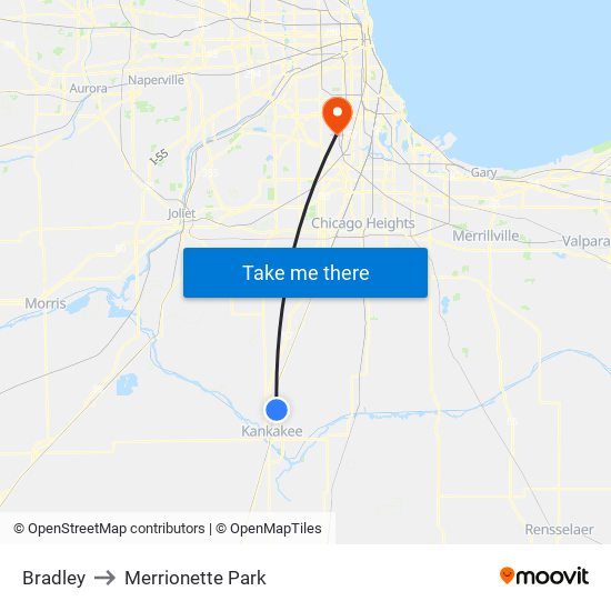 Bradley to Merrionette Park map