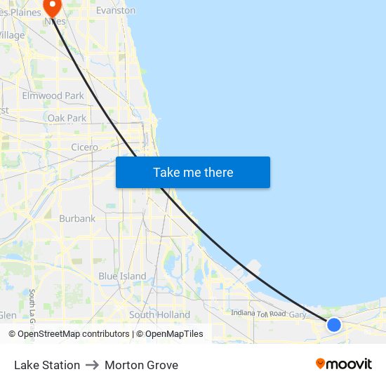 Lake Station to Lake Station map
