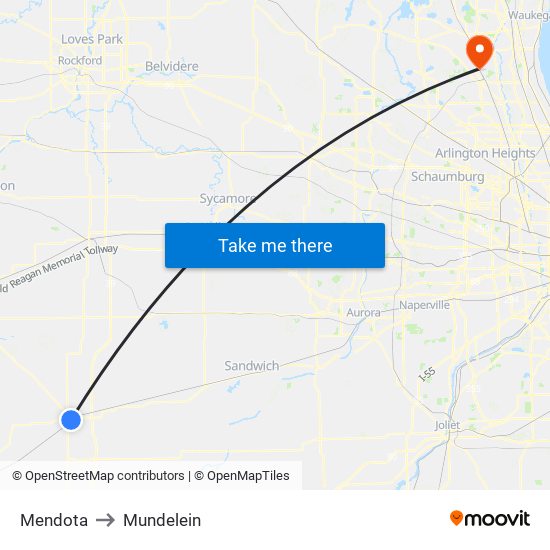 Mendota to Mendota map