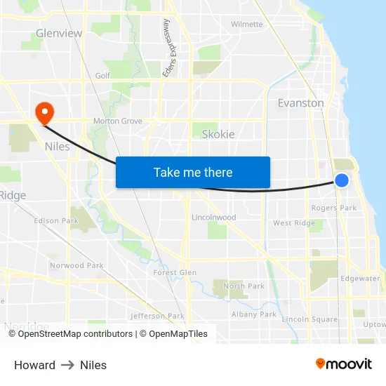 Howard to Niles map