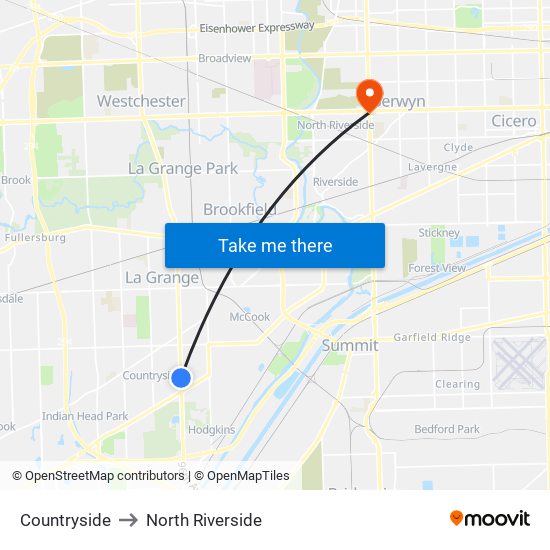 Countryside to North Riverside map