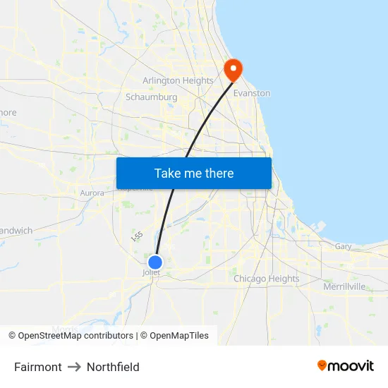 Fairmont to Northfield map