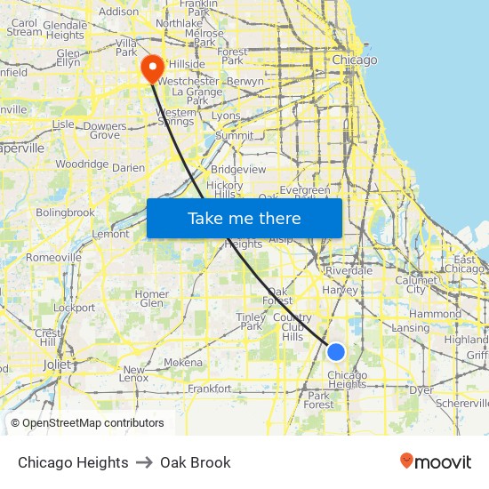 Chicago Heights to Chicago Heights map