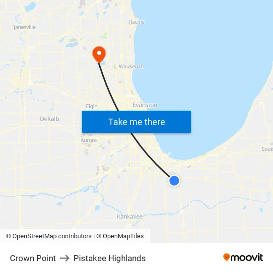 Crown Point to Pistakee Highlands map
