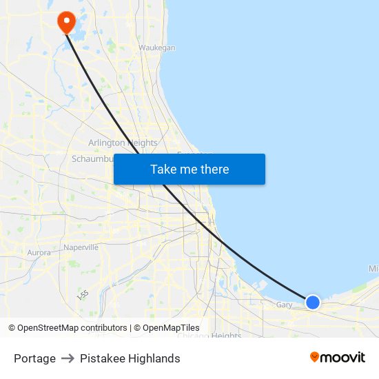 Portage to Pistakee Highlands map