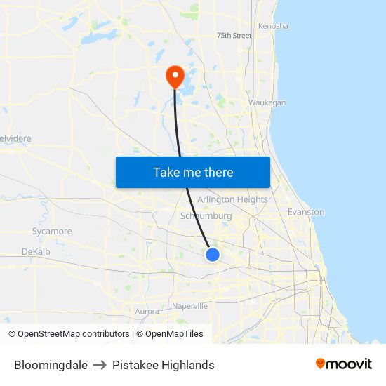 Bloomingdale to Pistakee Highlands map