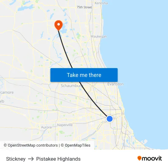 Stickney to Pistakee Highlands map