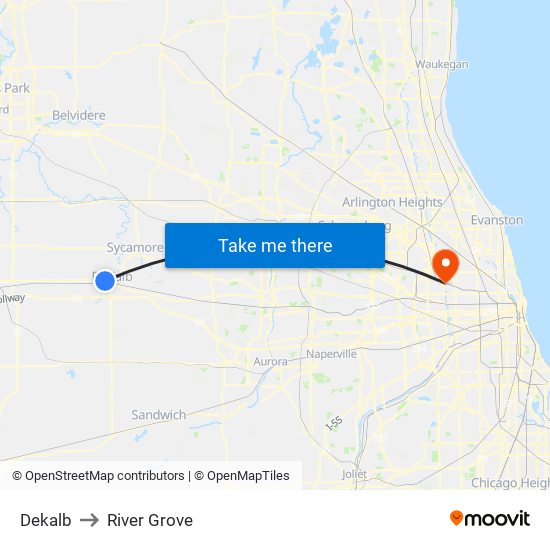 Dekalb to River Grove map