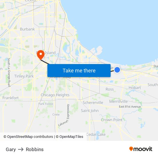 Gary to Robbins map