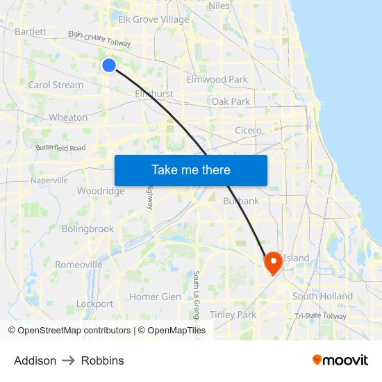 Addison to Robbins map
