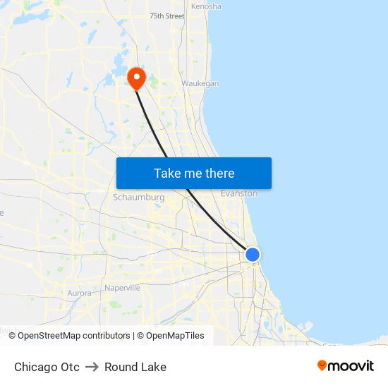 Chicago Otc to Round Lake map