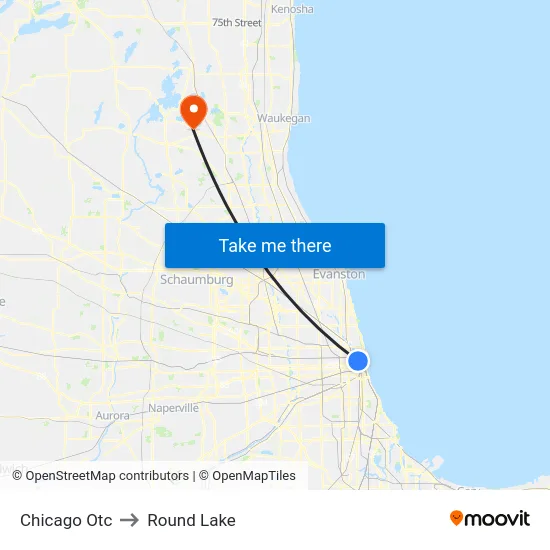 Chicago Otc to Round Lake map