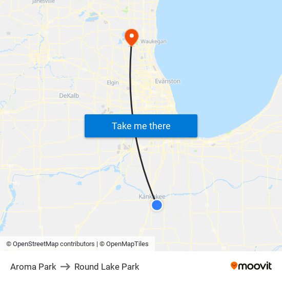 Aroma Park to Round Lake Park map