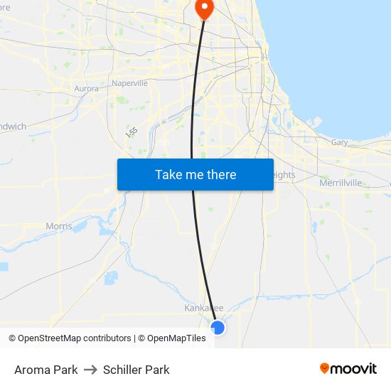 Aroma Park to Schiller Park map
