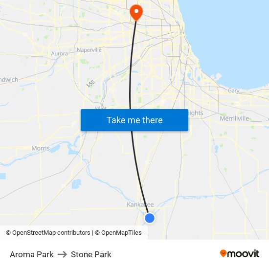 Aroma Park to Stone Park map