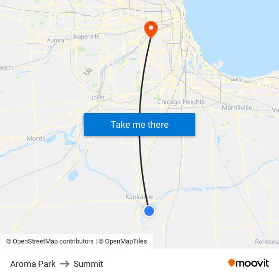 Aroma Park to Summit map