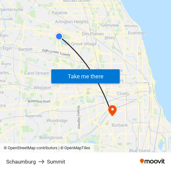 Schaumburg to Summit map