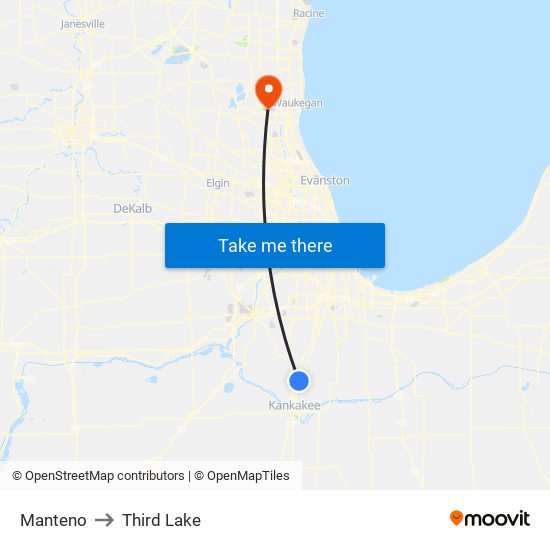 Manteno to Third Lake map