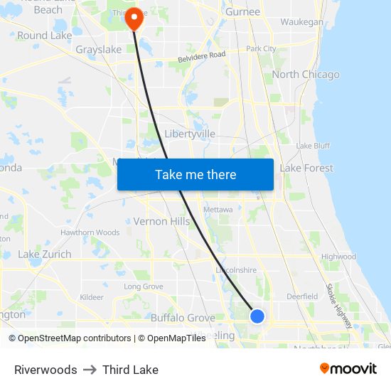 Riverwoods to Riverwoods map