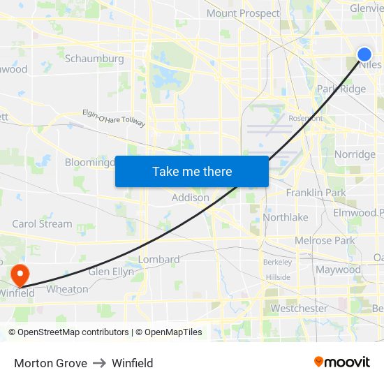 Morton Grove to Morton Grove map
