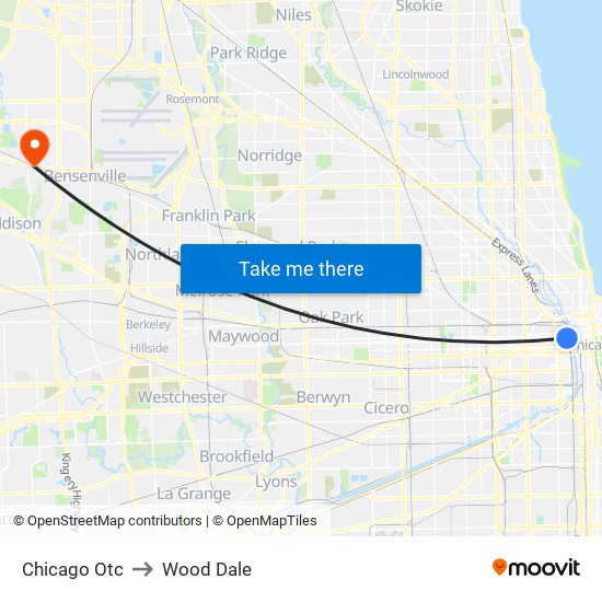 Chicago Otc to Wood Dale map