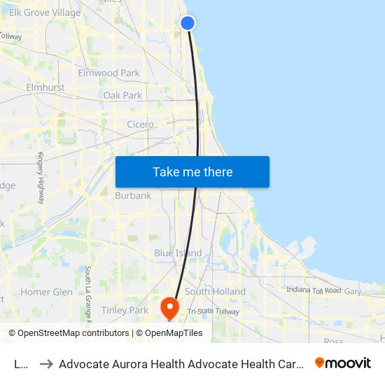 Loyola to Advocate Aurora Health Advocate Health Care Advocate South Suburban Hospital map
