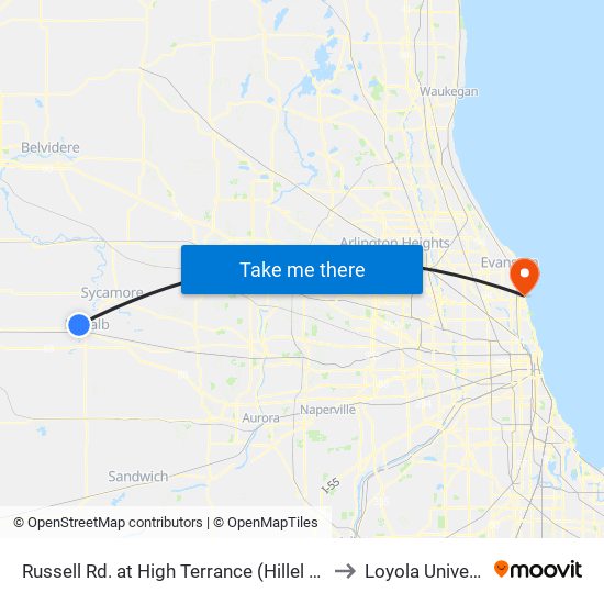 Russell Rd. at High Terrance (Hillel Jewish Center) - Sb Stop #507 to Loyola University Chicago map