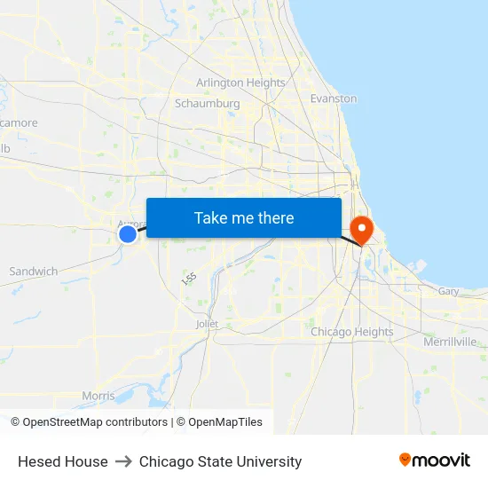 Hesed House to Chicago State University map