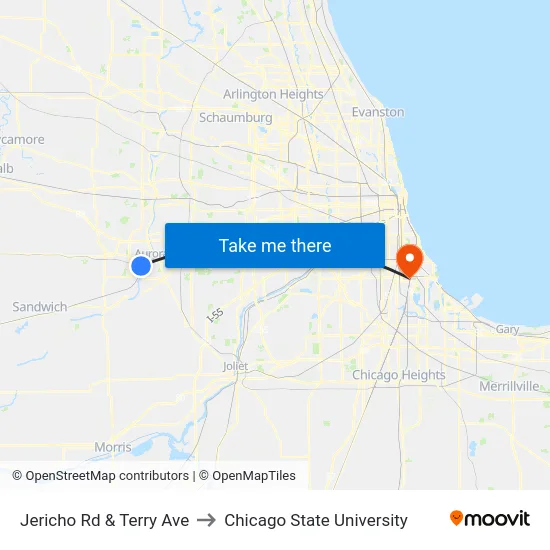 Jericho Rd & Terry Ave to Chicago State University map