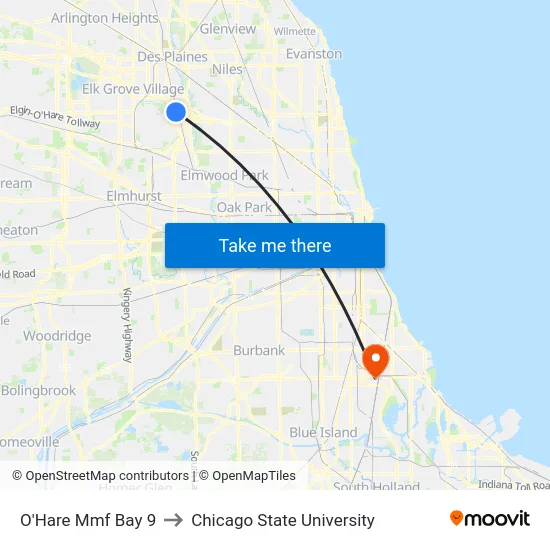 O'Hare Mmf Bay 9 to Chicago State University map