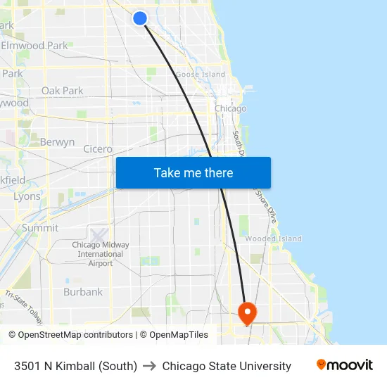 3501 N Kimball (South) to Chicago State University map
