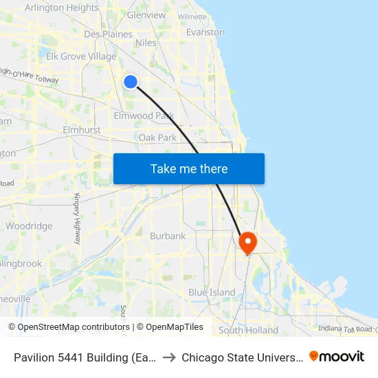 Pavilion 5441 Building (East) to Chicago State University map