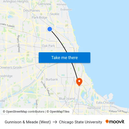 Gunnison & Meade (West) to Chicago State University map