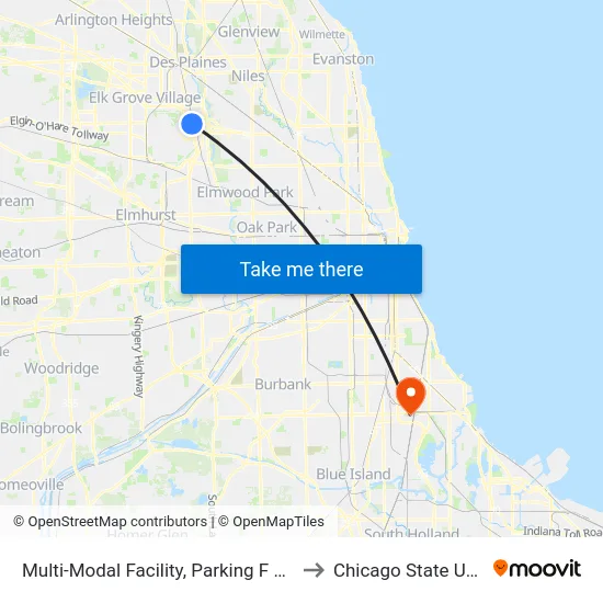 Multi-Modal Facility, Parking F & Rental Cars to Chicago State University map