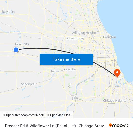 Dresser Rd & Wildflower Ln (Dekalb H.S.) - Eb Stop #699 to Chicago State University map