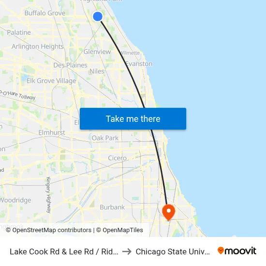 Lake Cook Rd & Lee Rd / Ridge Rd to Chicago State University map